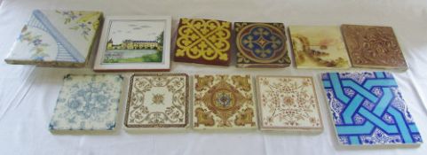 Selection of ceramic tiles including 18th & 19th century