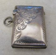 Silver vesta case Birmingham 1911 maker William Hair Haseler weight 0.