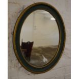 Oval painted mirror
