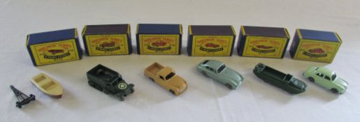 Matchbox Series A Moko Lesney no 48 'Meteor motor boat and trailer', no 49 'Army Half Track',