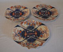 3 Imari dishes (2 repaired)