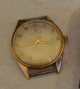 9ct gold body Hamilton wristwatch (no strap)