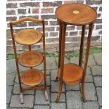 Edwardian plant stand and a folding cake stand