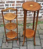 Edwardian plant stand and a folding cake stand