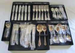 Assorted cased silver plate cutlery by Cooper Ludlam Sheffield