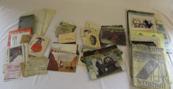 Selection of postcards, souvenir programmes,