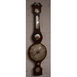 Wheel barometer signed 'Paviour, Peterborough' with 8 inch circular register below convex mirror,