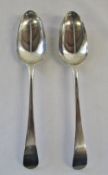 Pair of silver George III serving spoons London 1768 weight 4.