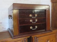 Solid wood Wellington style lined collectors cabinet with key