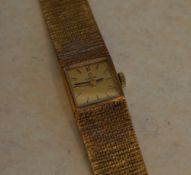 9ct gold ladies Omega wristwatch, approx weight 27.