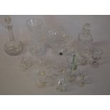 Glassware including a Stuart Crystal bowl, decanters,