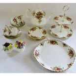 Royal Albert 'Old Country Roses' part tea service & Royal Doulton and Coalport ceramics posies