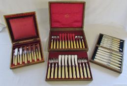 Silver plate canteen of cutlery by Mappin & Webb & boxed sets of knives and forks