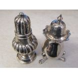 2 silver pepper pots Chester 1907 & Birmingham 1900 total weight 1.