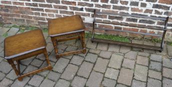 2 small occasional tables and an Ercol wall unit