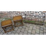 2 small occasional tables and an Ercol wall unit