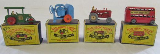 Matchbox Series A Moko Lesney no 1 'Diesel road roller', no 3 'Cement mixer',