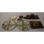 2 wall plates, Jerusalem photo album, small trinket boxes,