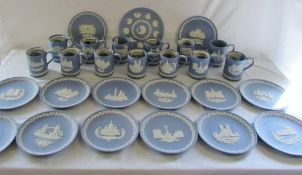 Wedgwood jasperware Christmas mugs and plates from 1970/80s