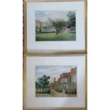 Pair of watercolours of Haddon Hall 1894 by Charles Remnant 41.