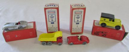 Esso petrol pump series no 7 'Mercedes Benz racing car', no 18 'Foden Dumper lorry',