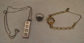 Oris 15 jewel yellow metal watch on rolled gold strap,