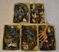 5 small boxes of vintage lead animals