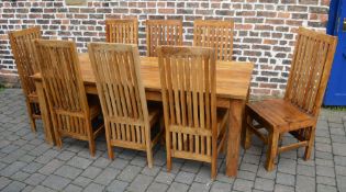Jali sheesham wood dining table and 8 chairs