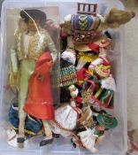Collection of vintage tourist souvenir dolls