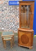 Modern corner cupboard and a nest of tables