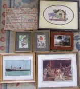 Assorted prints & Victorian sampler by Eliza Saltby,
