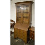 Oak bureau display bookcase