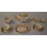 Early 19th century Royal Crown Derby part tea set (AF)