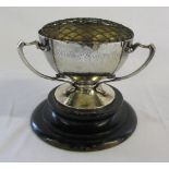 Silver tri handled rose bowl inscribed 'William & Henrietta Hale Kirkpatrick April 12th 1859 and