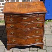 Reproduction Georgian serpentine fronted chest of drawers with brushing slide