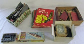 Various items inc Frog Interceptor model plane (af), Eagle annuals,