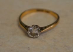 18ct gold diamond ring approx 0.55ct, approx weight 1.