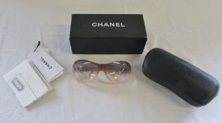 Pair of ladies Chanel pink sunglasses 5066 with case
