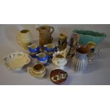 Various ceramics including graduated jugs and Hillstonia