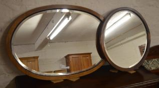 2 bevelled edge wall mirrors