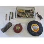 Various items inc tape measures, marbles,