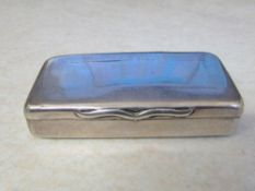 Silver snuff box with gilt interior Birmingham 1853 maker Edward Smith weight 1.