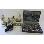 Various silver plate inc Viners, carriage clock,