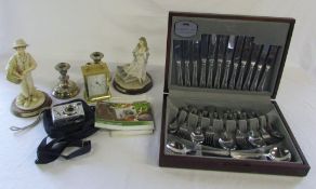 Various silver plate inc Viners, carriage clock,