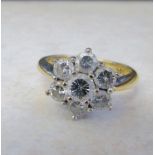 18ct gold diamond cluster ring approx 1.