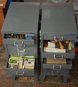2 large metal cabinets full of watch repair tools, hand tools, movements,