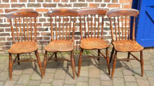 4 elm spindle back kitchen chairs