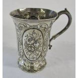 Ornate silver tankard London 1860 maker A G Plesse weight 7.