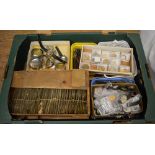 Large quantity of wristwatch and pocket watch spares including straps and a large box of