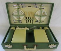 1950s picnic hamper by Brexton in original faux leather case